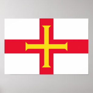 Flagge von Guernsey Poster