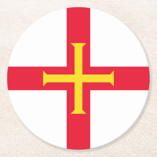 Flagge von Guernsey Runder Pappuntersetzer