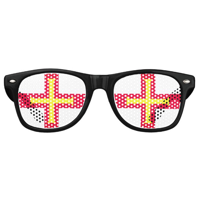 Flagge von Guernsey (UK) Partybrille (Vorderseite)