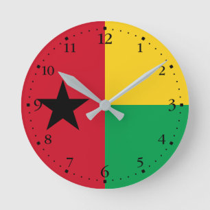 Flagge von Guinea-Bissau Runde Wanduhr