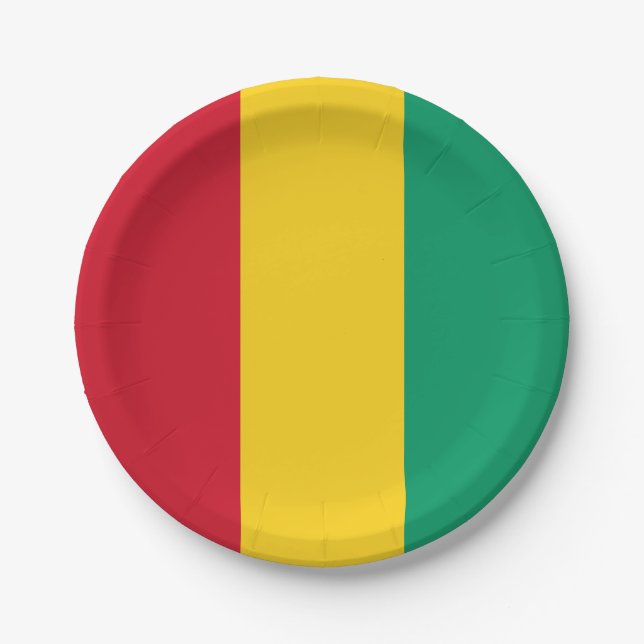 Flagge von Guinea Pappteller (Vorderseite)