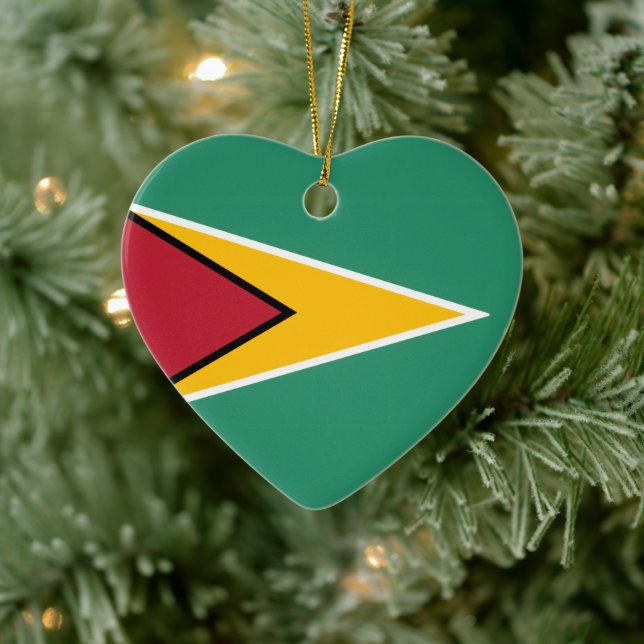 Flagge von Guyana Keramik Ornament (Baum)