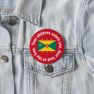 Flagge von Guyana Nationalhymne Rot Grün Gelb Button