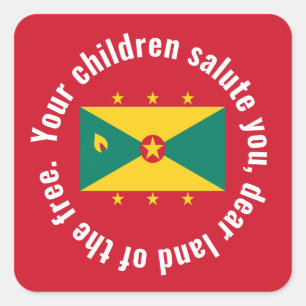 Flagge von Guyana Nationalhymne Rot Grün Gelb Quadratischer Aufkleber