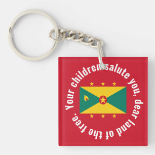 Flagge von Guyana Nationalhymne Rot Grün Gelb Schlüsselanhänger