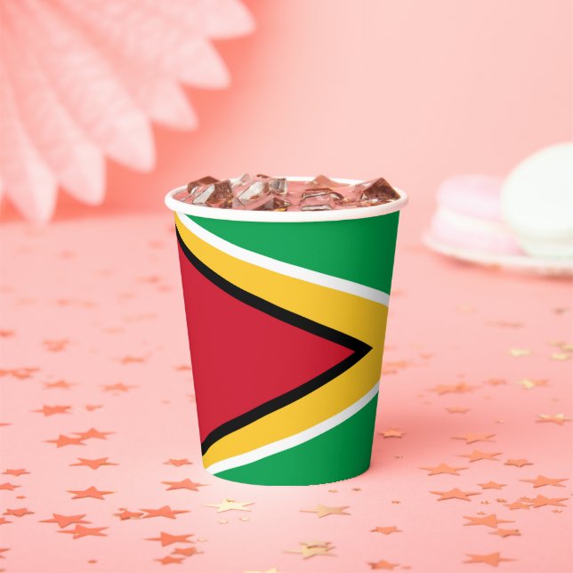 Flagge von Guyana Pappbecher (Insitu)