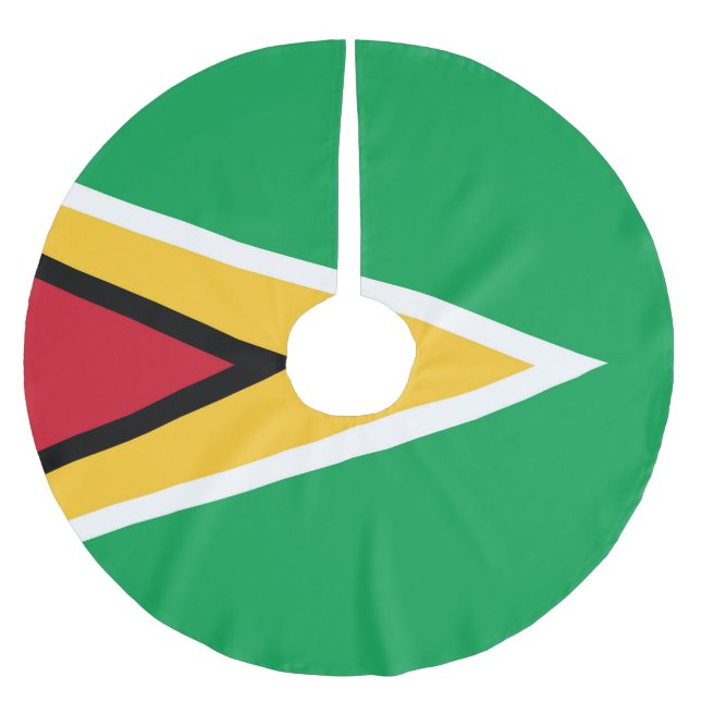 Flagge von Guyana Polyester Weihnachtsbaumdecke (Vorderseite)