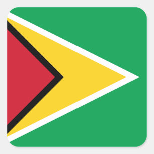 Flagge von Guyana Quadratischer Aufkleber