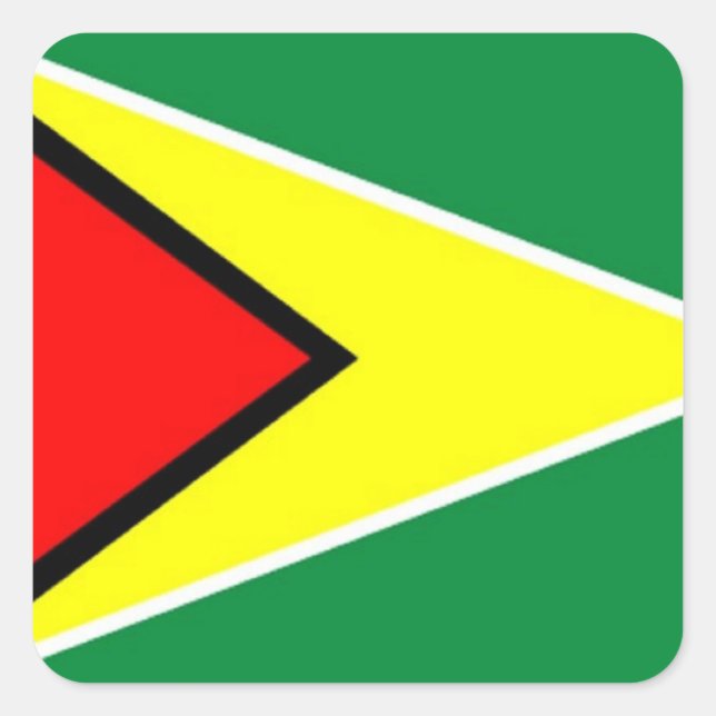 Flagge von Guyana Quadratischer Aufkleber (Vorderseite)