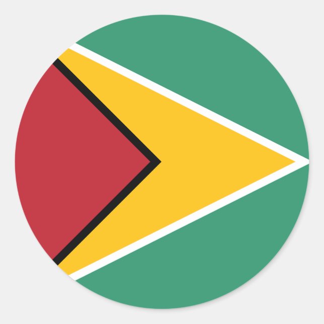 Flagge von Guyana Runder Aufkleber (Vorderseite)