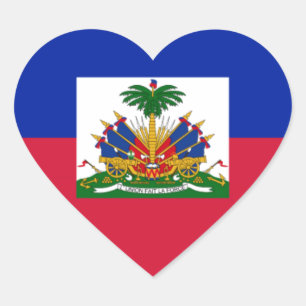 Flagge von Haiti Herz-Aufkleber