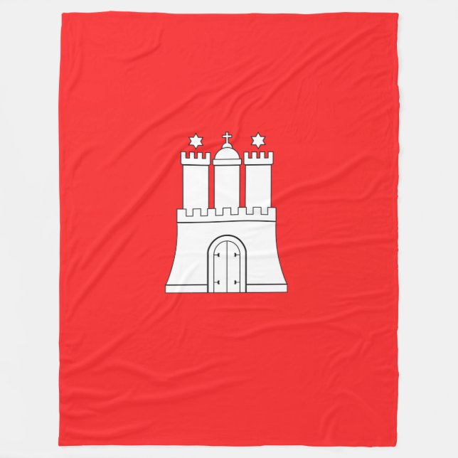 Flagge von Hamburg Fleece-Decke Fleecedecke (Vorderseite)