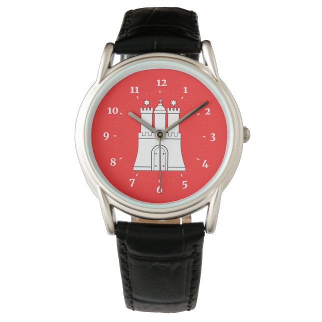 Flagge von Hamburg Watch Armbanduhr (Vorderseite)