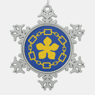 Flagge von Hamilton, Ontario Schneeflocken Zinn-Ornament