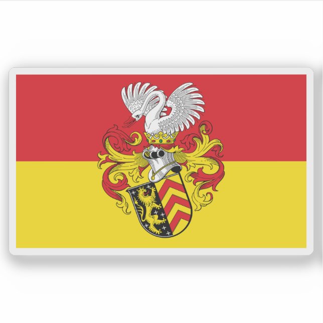 Flagge von Hanau, Deutschland Aufkleber (Vorderseite)