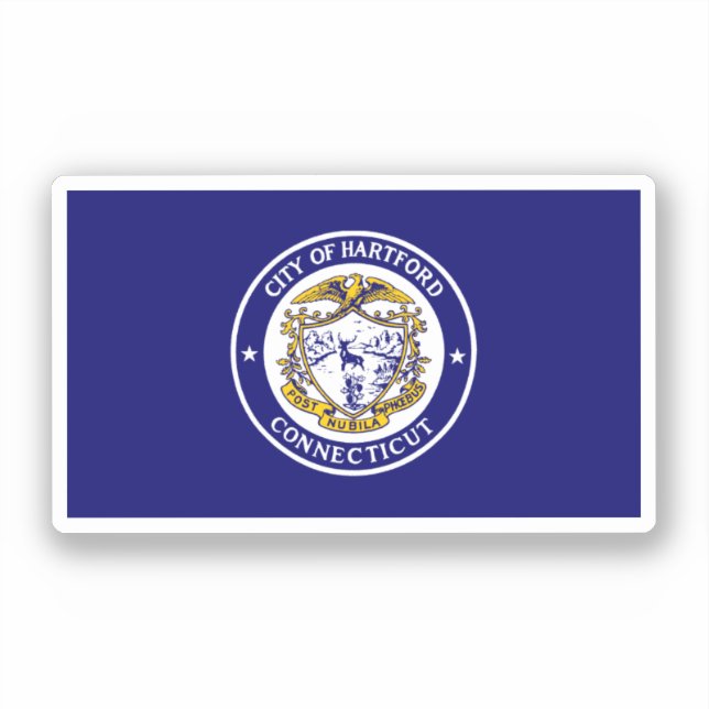 Flagge von Hartford, Connecticut Aufkleber (Vorderseite)
