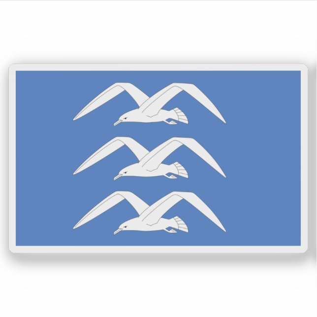 Flagge von Haugesund Aufkleber (Vorderseite)