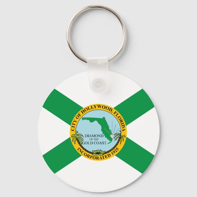 Flagge von Hollywood, Florida Schlüsselanhänger (Vorderseite)