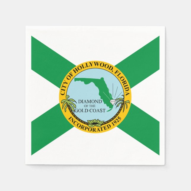Flagge von Hollywood, Florida Serviette (Vorderseite)