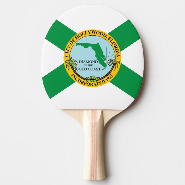 Flagge von Hollywood, Florida Tischtennis Schläger (Vorderseite)