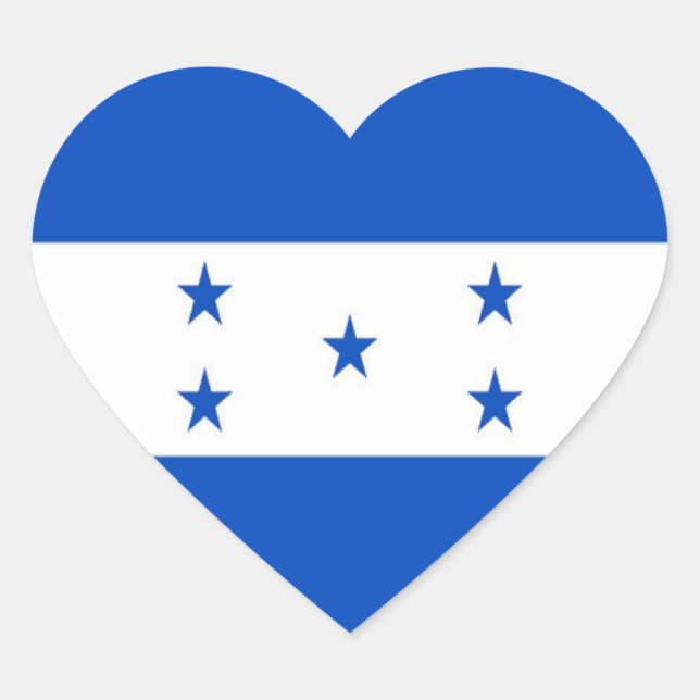 Flagge von Honduras Herz-Aufkleber (Vorderseite)