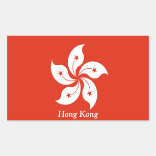 Flagge von Hong Kong Rechteckiger Aufkleber