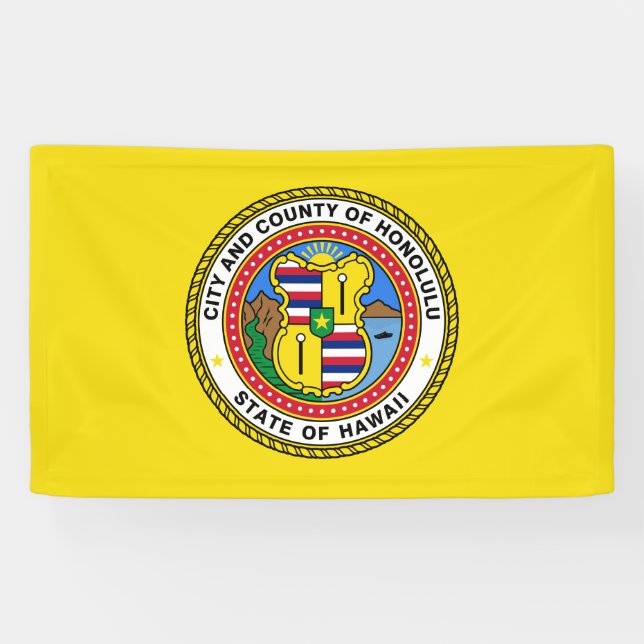 Flagge von Honolulu (Hawaii) Banner (Horizontal)