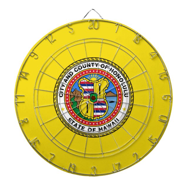 Flagge von Honolulu (Hawaii) Dartscheibe (vorne)