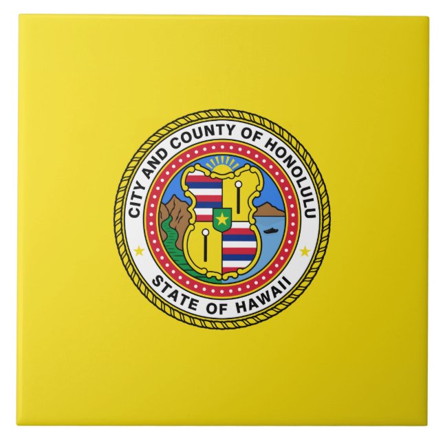 Flagge von Honolulu (Hawaii) Fliese (Vorderseite)