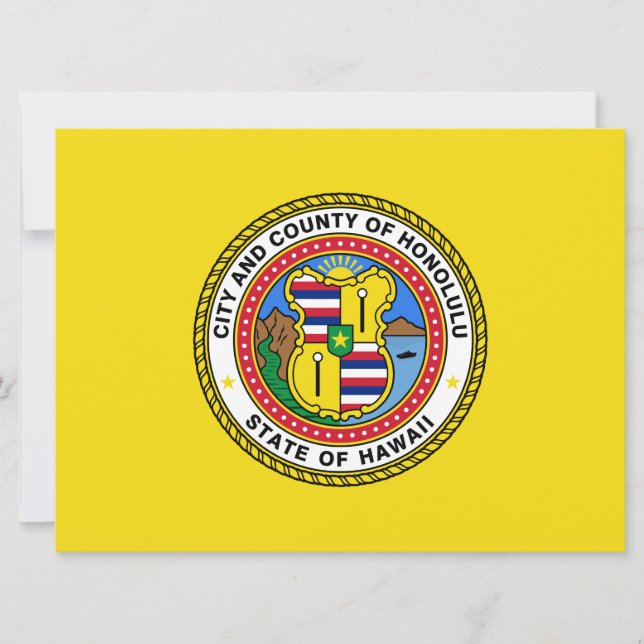 Flagge von Honolulu (Hawaii) Karte (Vorderseite)