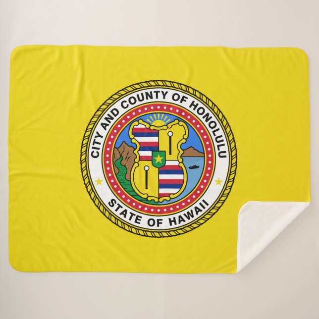 Flagge von Honolulu (Hawaii) Sherpadecke (Vorderseite (Horizontal))