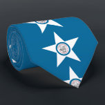 Flagge von Houston, Texas Neck Tie Krawatte<br><div class="desc">Krawatte mit der Fahne von Houston,  Texas; blaue Fahne mit Siegel von Houston in einem weißen Stern,  mit einer Abbildung eines Zuges</div>