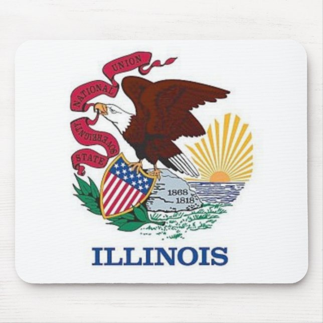 Flagge von Illinois Mousepad (Vorne)