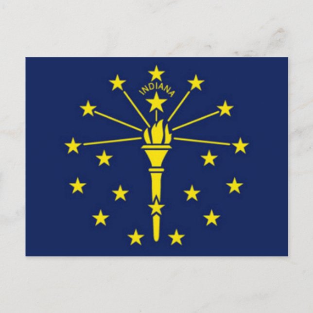 Flagge von Indiana Postkarte (Vorderseite)