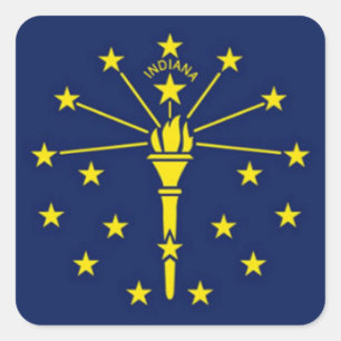 Flagge von Indiana Quadratischer Aufkleber