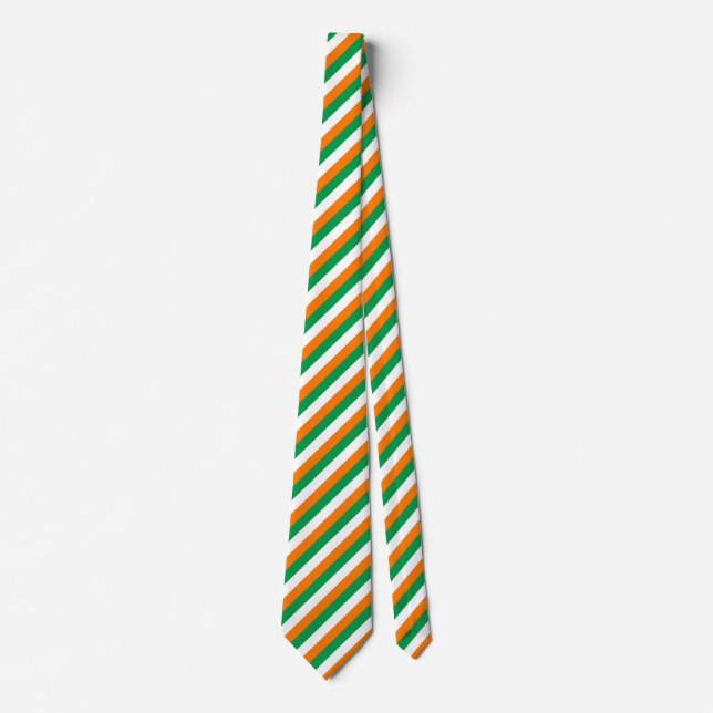 Flagge von Irland-Farben Striped Krawatte (Vorderseite)