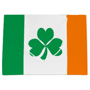 Flagge von Irland-Kleeblatt Große Geschenktüte