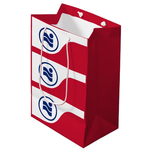 Flagge von Irving, Texas Mittlere Geschenktüte (Vorderseite Schrägansicht)