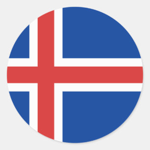 Flagge von Island Runder Aufkleber