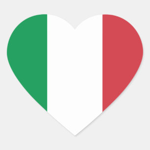 Flagge von Italien-Aufkleber Herz-Aufkleber