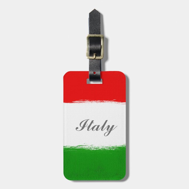 Flagge von Italien Gepäckanhänger (Vorderseite vertikal)