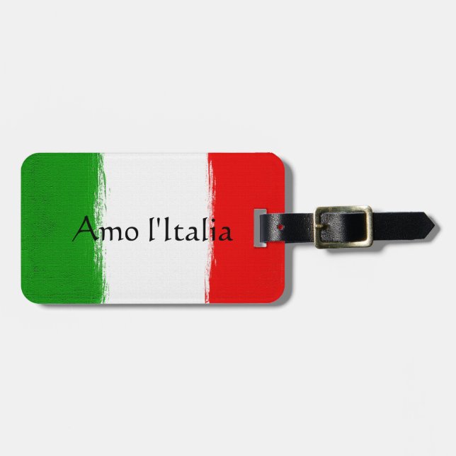 Flagge von Italien. I Liebe Italien Gepäckanhänger (Vorderseite horizontal)