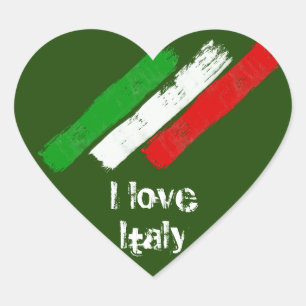 Flagge von Italien. I Liebe Italien Herz-Aufkleber