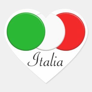 Flagge von Italien. in Liebe Italien. Herz-Aufkleber