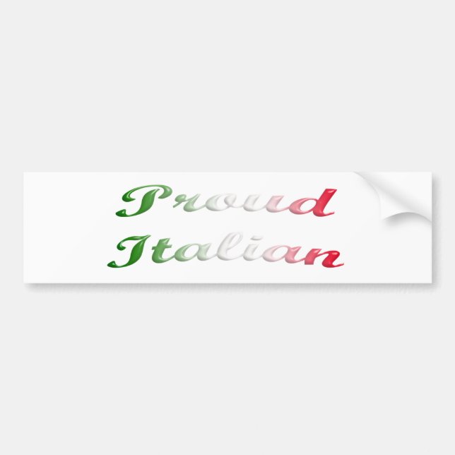 Flagge von Italien. Stolzer Italiener Autoaufkleber (Vorne)