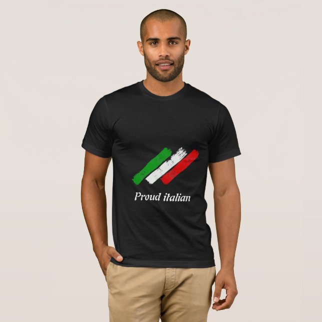 Flagge von Italien. Stolzer Italiener T-Shirt (Vorne ganz)