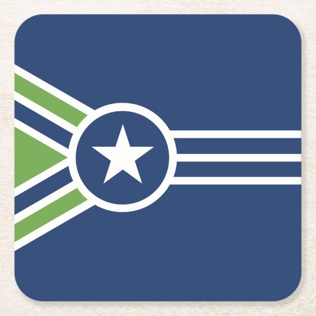 Flagge von Jackson, Tennessee Rechteckiger Pappuntersetzer (Vorderseite)