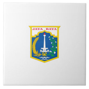 Flagge von Jakarta (Indonesische Hauptstadt) Fliese