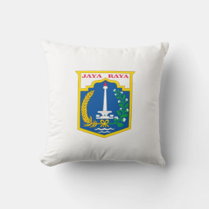Flagge von Jakarta (Stadt der indonesischen Haupts Kissen