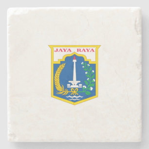 Flagge von Jakarta (Stadt der indonesischen Haupts Steinuntersetzer